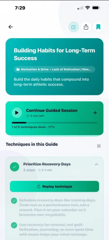 A MindEdge mental training program with an ordered practice sequence
